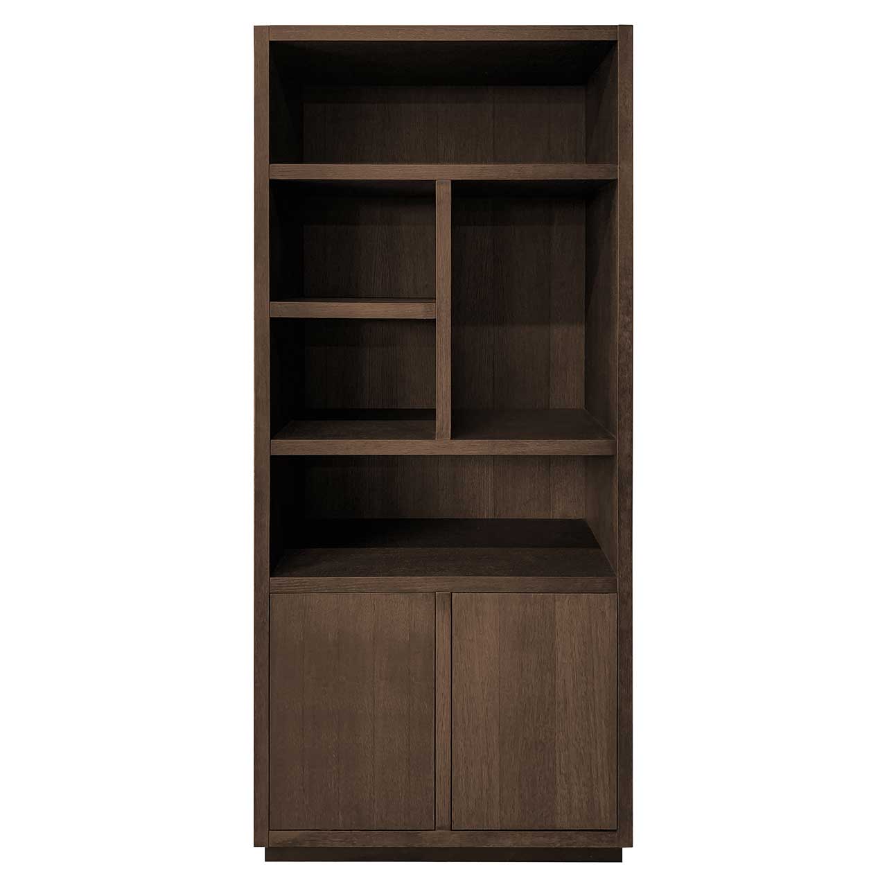 Oakura | Bücherregal mit 2 Türen (braun) Regale links