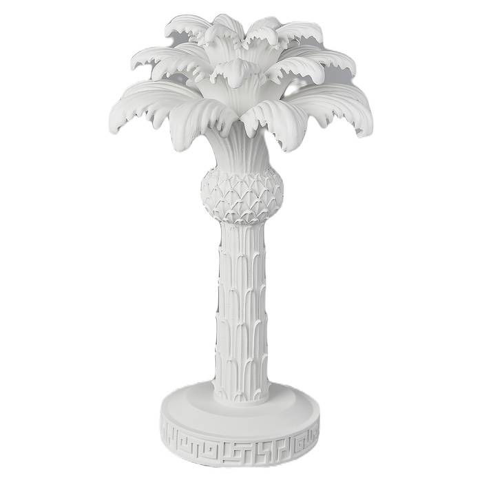 Der Kerzenhalter Palma klein (weiß) hat eine elegante, schlanke Struktur.