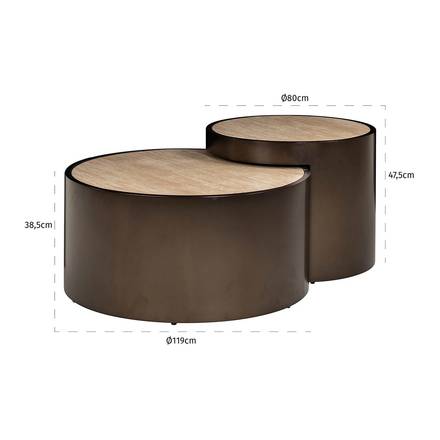 Couchtisch Ronson 2er-Set (Beige)