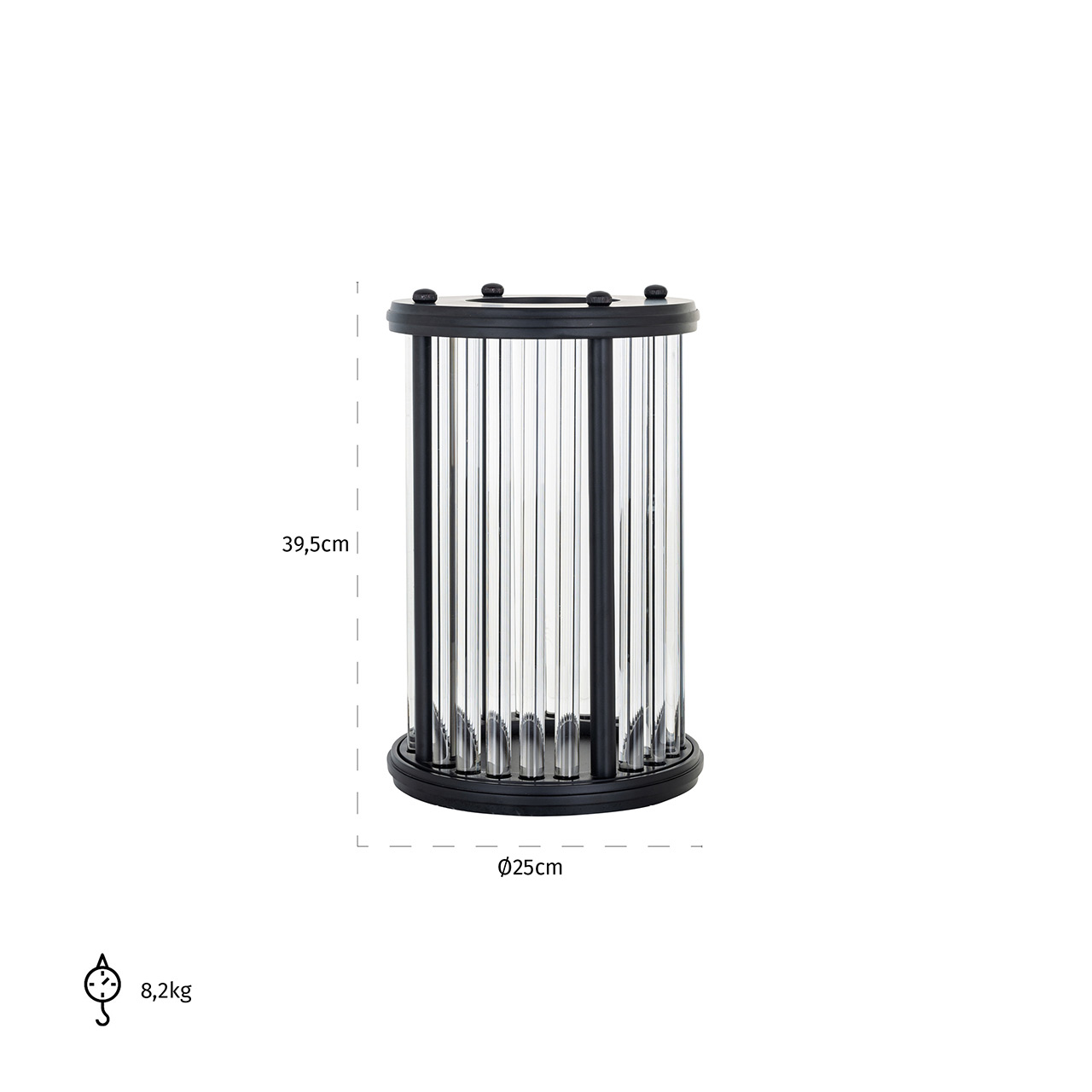 Richmond Decoration | Windlicht Feray (schwarz) L