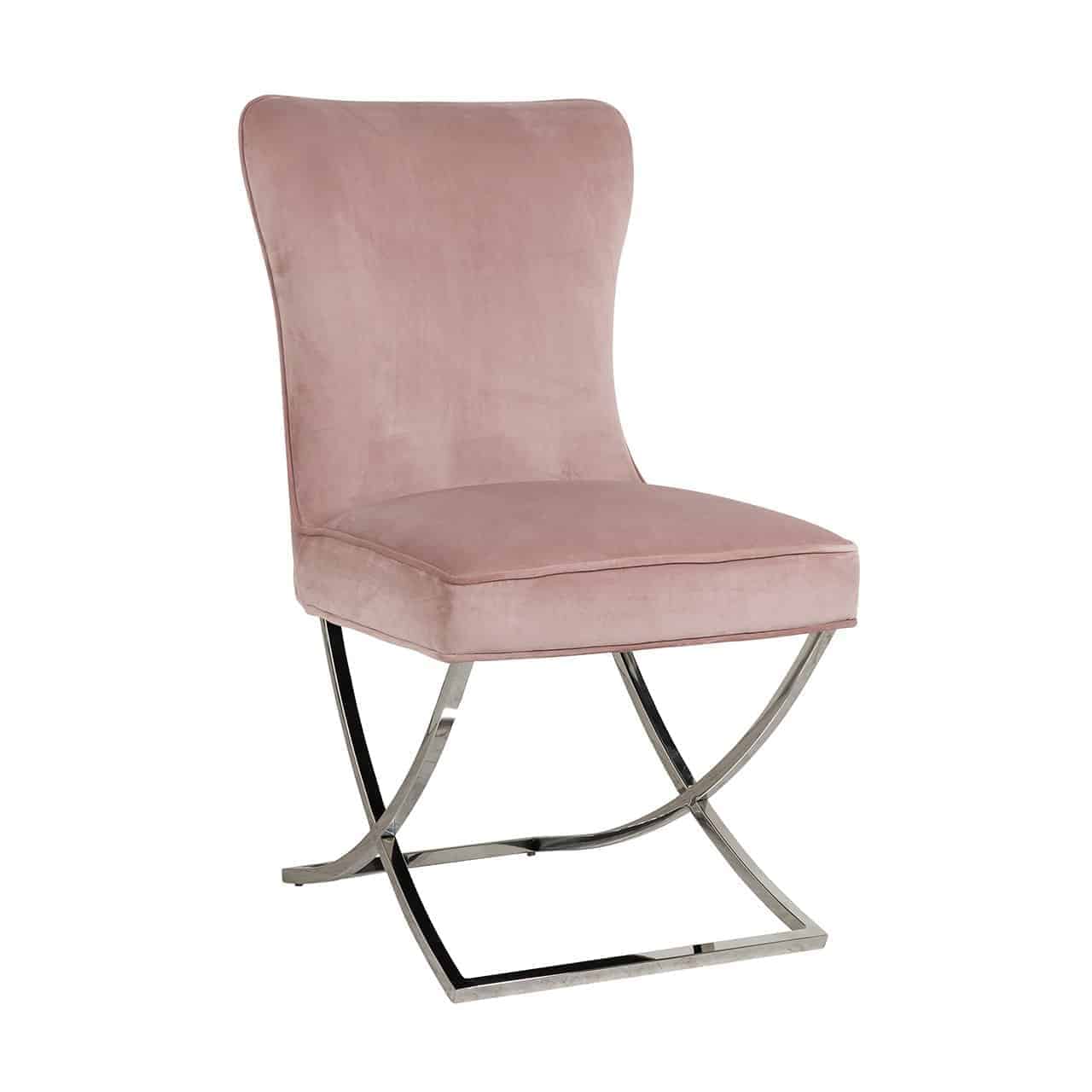 Stuhl Scarlett aus Samt (pink)