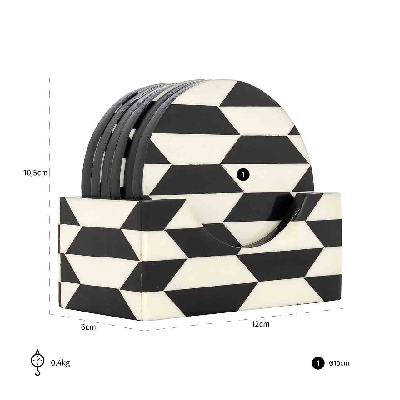 Richmond Decoration | Deko-Objekt Untersetzer Jula (schwarz/weiß)