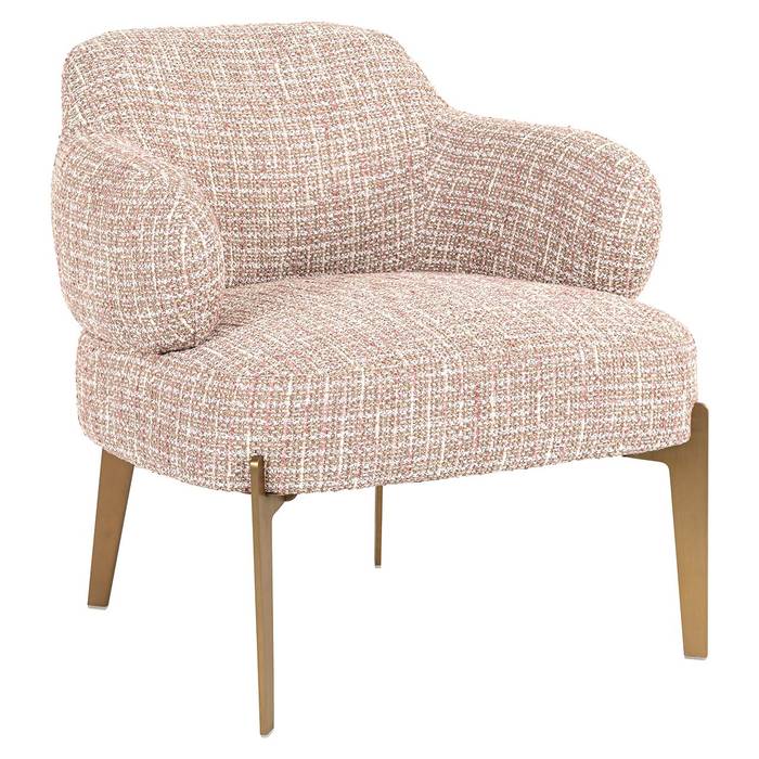 Sessel Venus (Be trendy 1673 rose), frontal seitlich aufgenommen. Modernes und elegantes Design, ideal für stilvolle Wohnräume