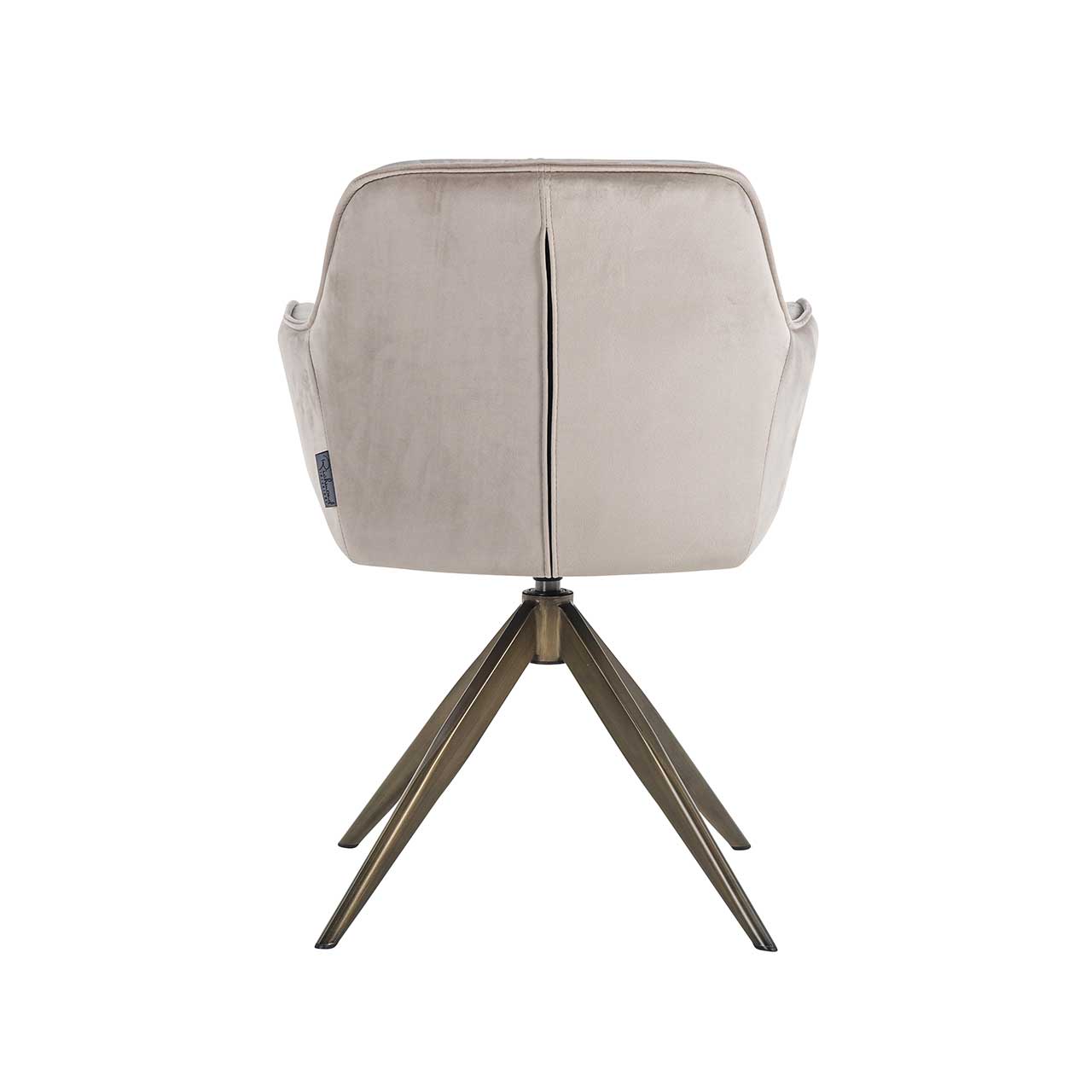 Drehstuhl Aline aus Samt (khaki) Drehstuhl Aline aus Samt (khaki)