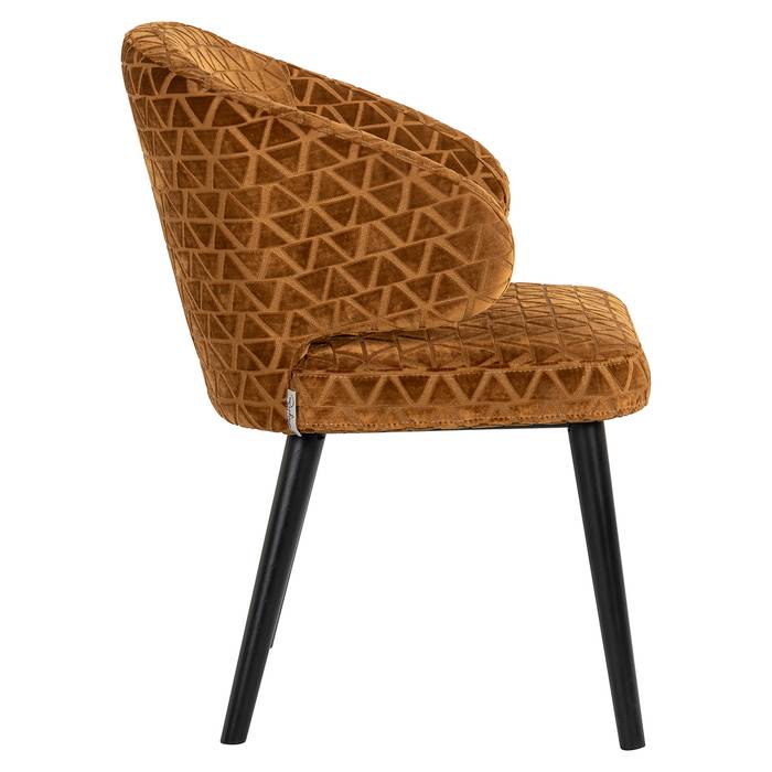 Esszimmerstuhl Indigo (Triangle 2013 old gold) Esszimmerstuhl Indigo (Triangle 2013 old gold), seitlich aufgenommen. Modernes und elegantes Design
