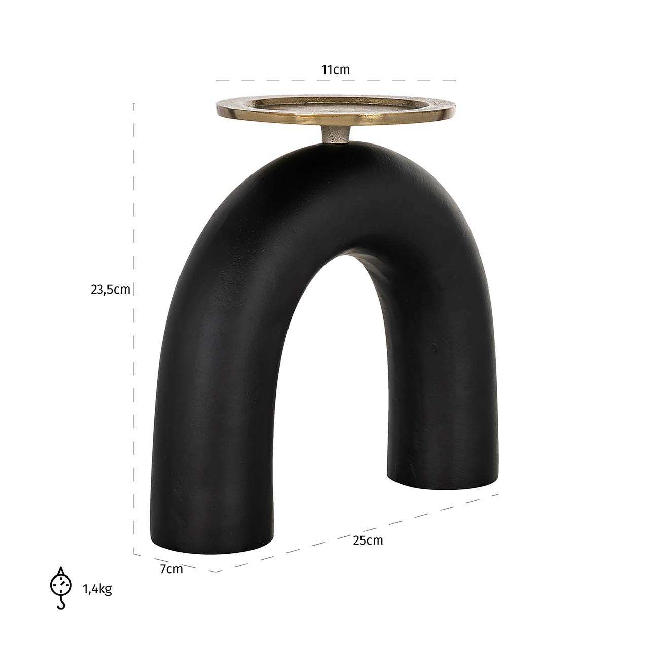Richmond Decoration | Kerzenhalter Livi (schwarz/gold) L