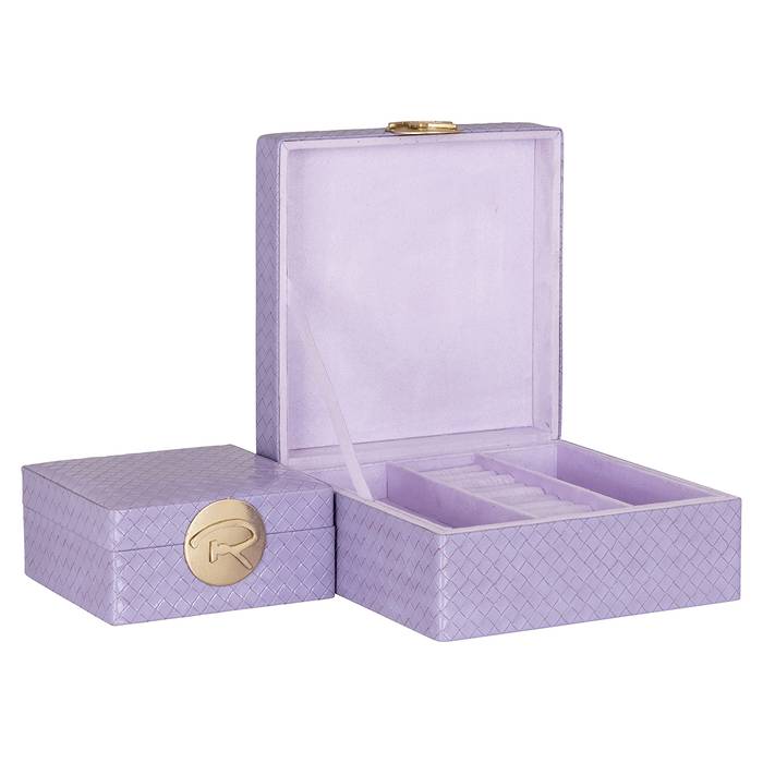 Richmond Decoration | Aufbewahrungsbox Joelle klein Aufbewahrungsbox Joelle klein, seitlich aufgenommen und offen, mit einer zweiten Box daneben. Modernes und stilvolles Design