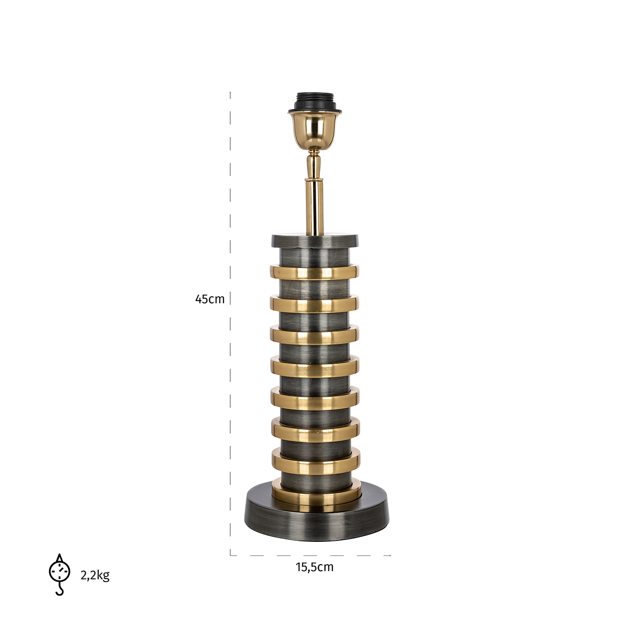 Richmond Decoration | Tischlampe Jaline (schwarz/gold)
