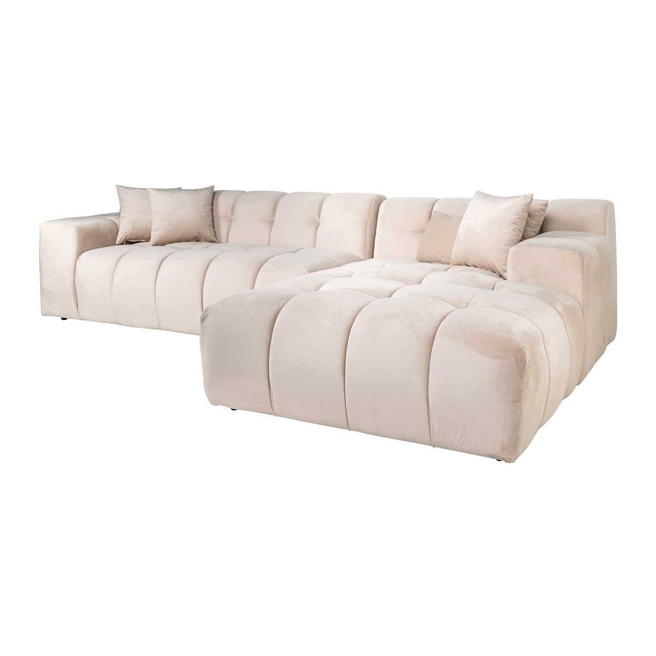 Sofa Cube 3-Sitzer mit Lounge rechts (khaki)