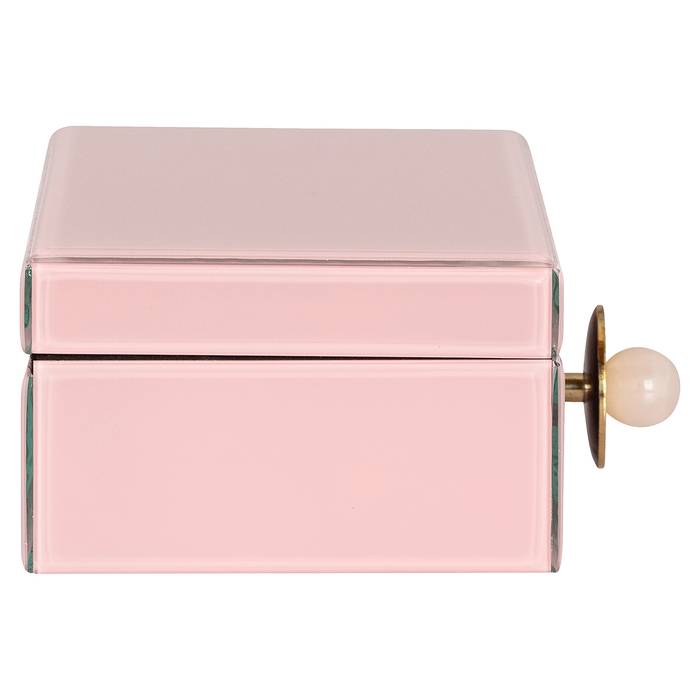 Aufbewahrungsbox Jamila groß (rosa), seitlich aufgenommen. Modernes und stilvolles Design