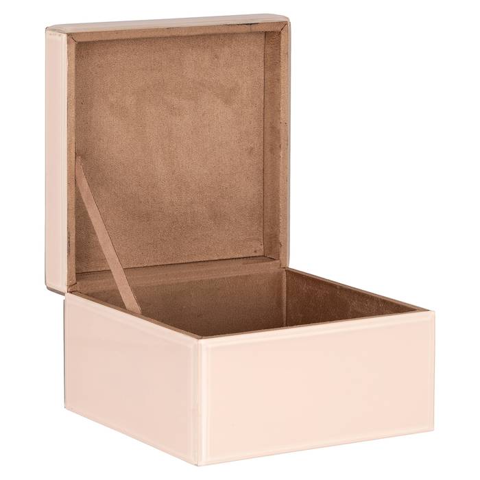 Aufbewahrungsbox Jalisa, seitlich aufgenommen und offen. Modernes und stilvolles Design