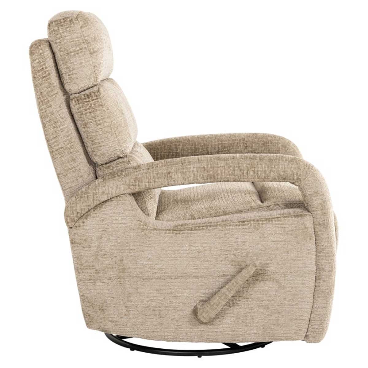 Relaxsessel Denvi desert fusion (Fusion 109 desert) Das Bild zeigt den Relaxsessel Denvi (Fusion 109 desert) seitlich, mit eingeklappter Fußstütze.
