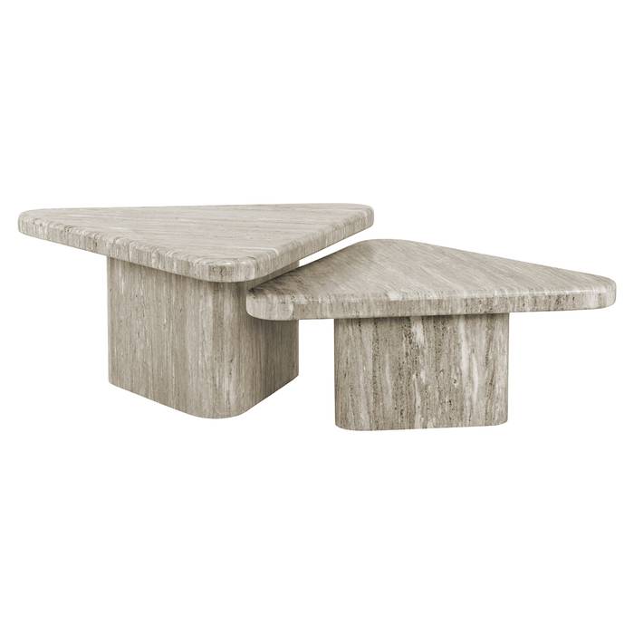 Couchtisch Dwayne Set von 2 (weiss), seitlich aufgenommen. Modernes und elegantes Design