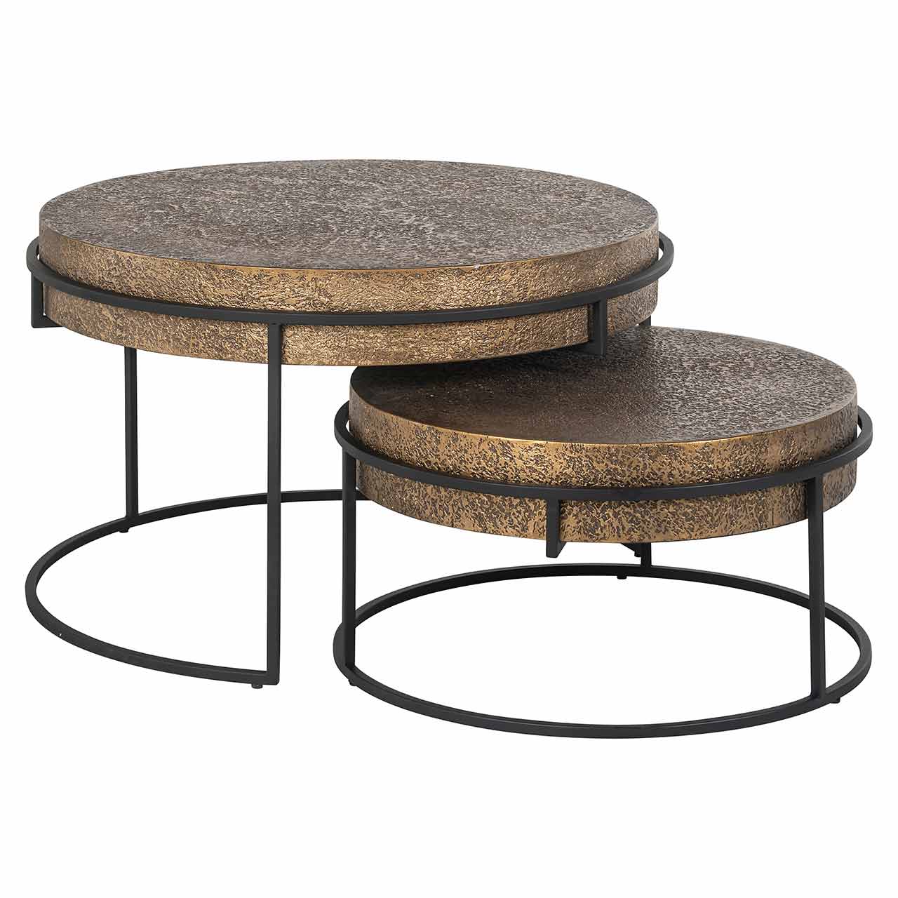 Chandon | Couchtisch Derby 2er-Set (schwarz/gold)
