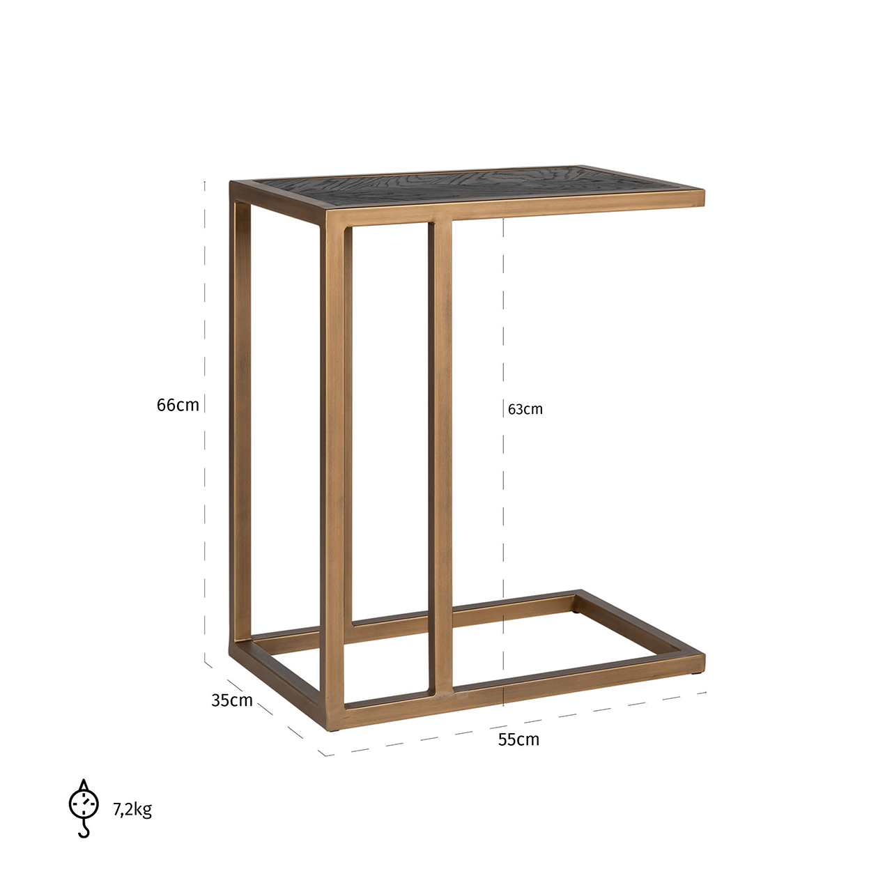 Blackbone (Brass) | Beistelltisch Sofa (schwarz rustikal)