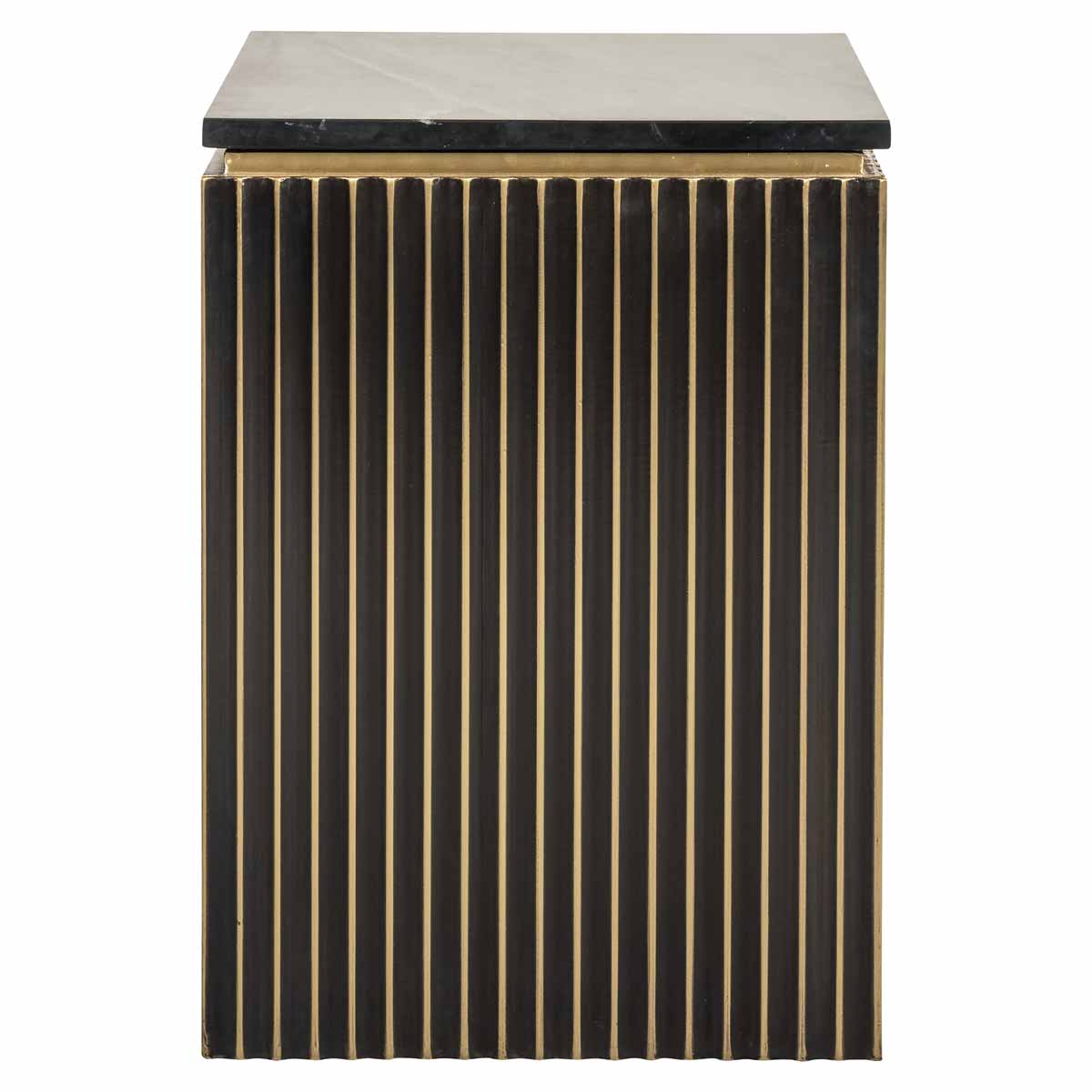 Nachttisch Les Arcs 1-tuerig (Brushed Gold) Nachttisch Les Arcs 1-tuerig (Brushed Gold), seitlich aufgenommen. Modernes und elegantes Design, ideal für stilvolle Wohnräume