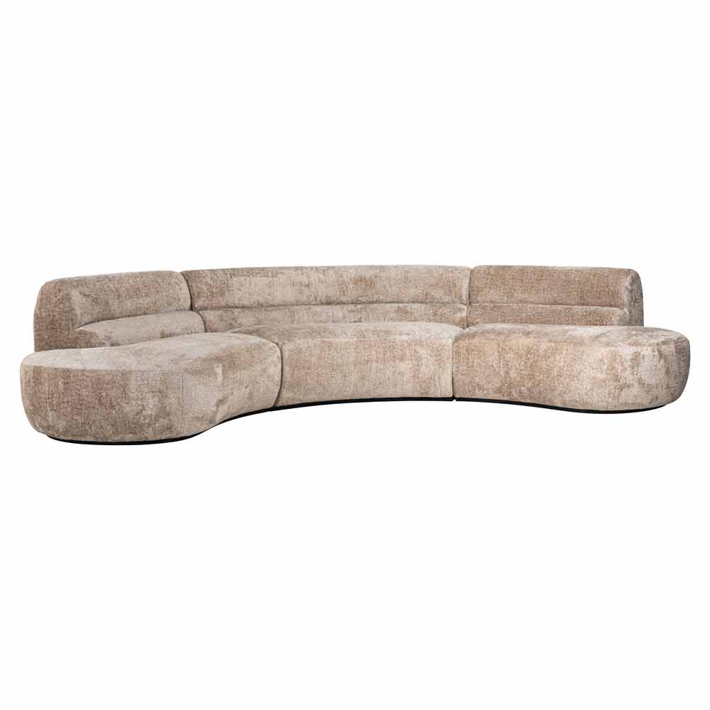Sofa Colby runde (nature) Moderner Sessel in Schaffell-Optik, Richmond Möbel
