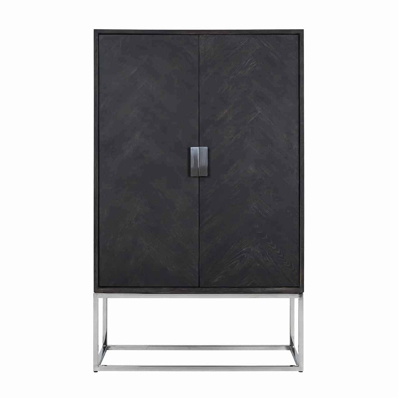 Blackbone (Silver) | Schrank mit 2 Türen (schwarz rustikal) 
