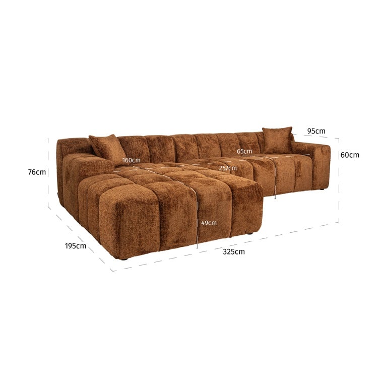 Cube | Sofa 3-Sitzer mit Lounge links (zimt) Cube | Sofa 3-Sitzer mit Lounge links (zimt)