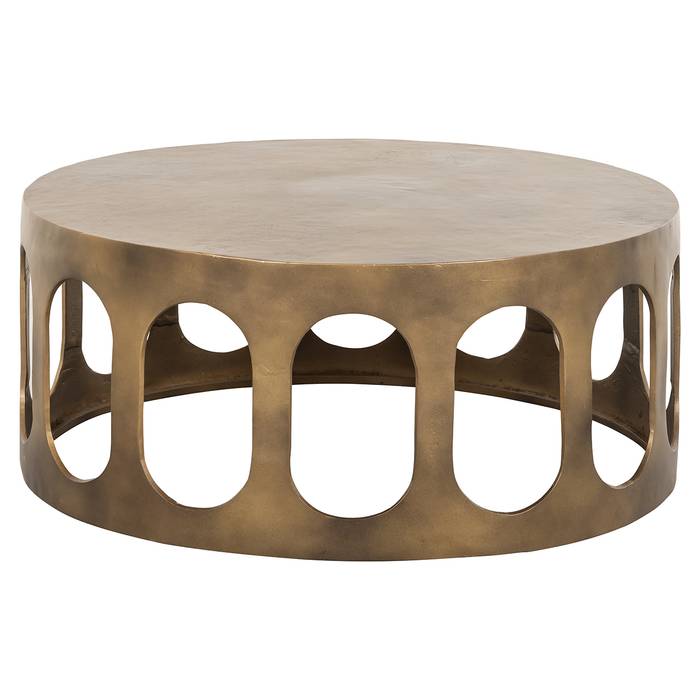Couchtisch Du Pont (Brushed Gold), von vorne aufgenommen. Modernes und elegantes Design