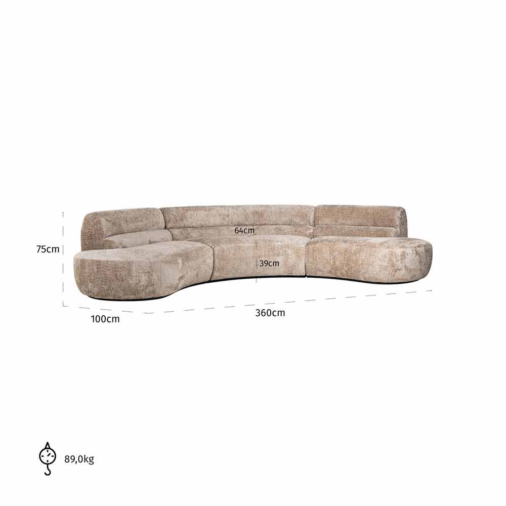 Sofa Colby runde (nature) Moderner Sessel in Schaffell-Optik, naturfarben, von Richmond Möbel