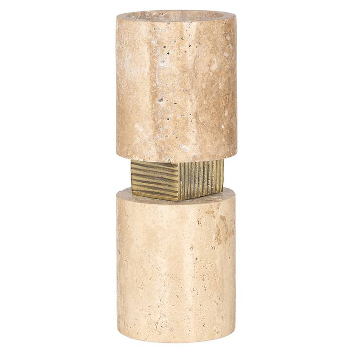 Der Kerzenhalter Boaz groß (Beige) ist ein modernes und elegantes Dekorationsstück.