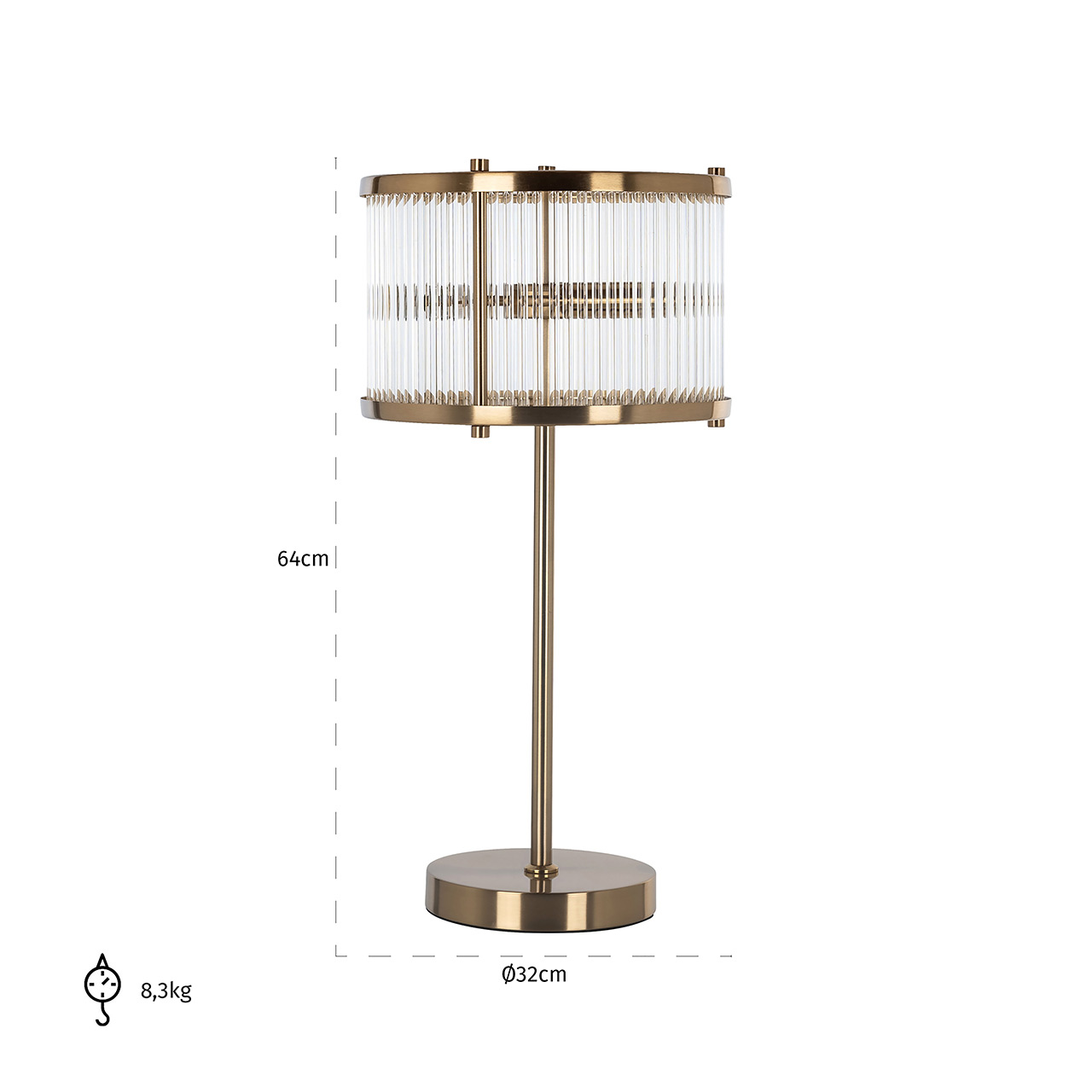 Tischlampe Loiza (brushed gold)