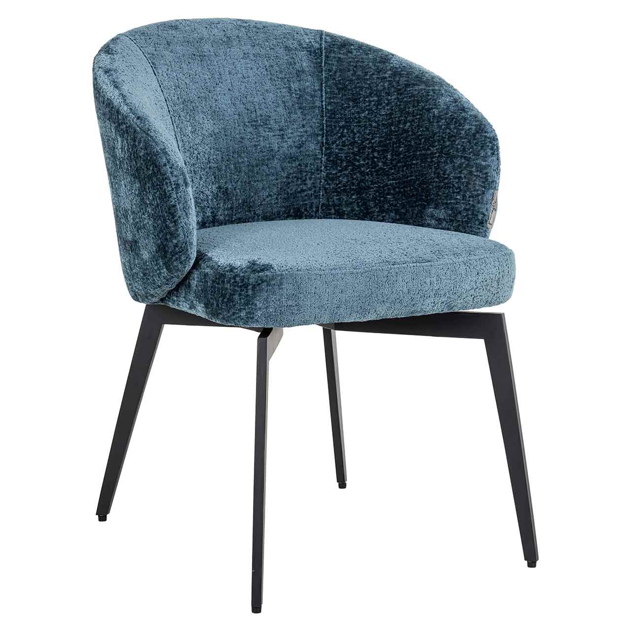Stuhl Amphara aus Chenille (blau) Stuhl Amphara aus Chenille (blau)