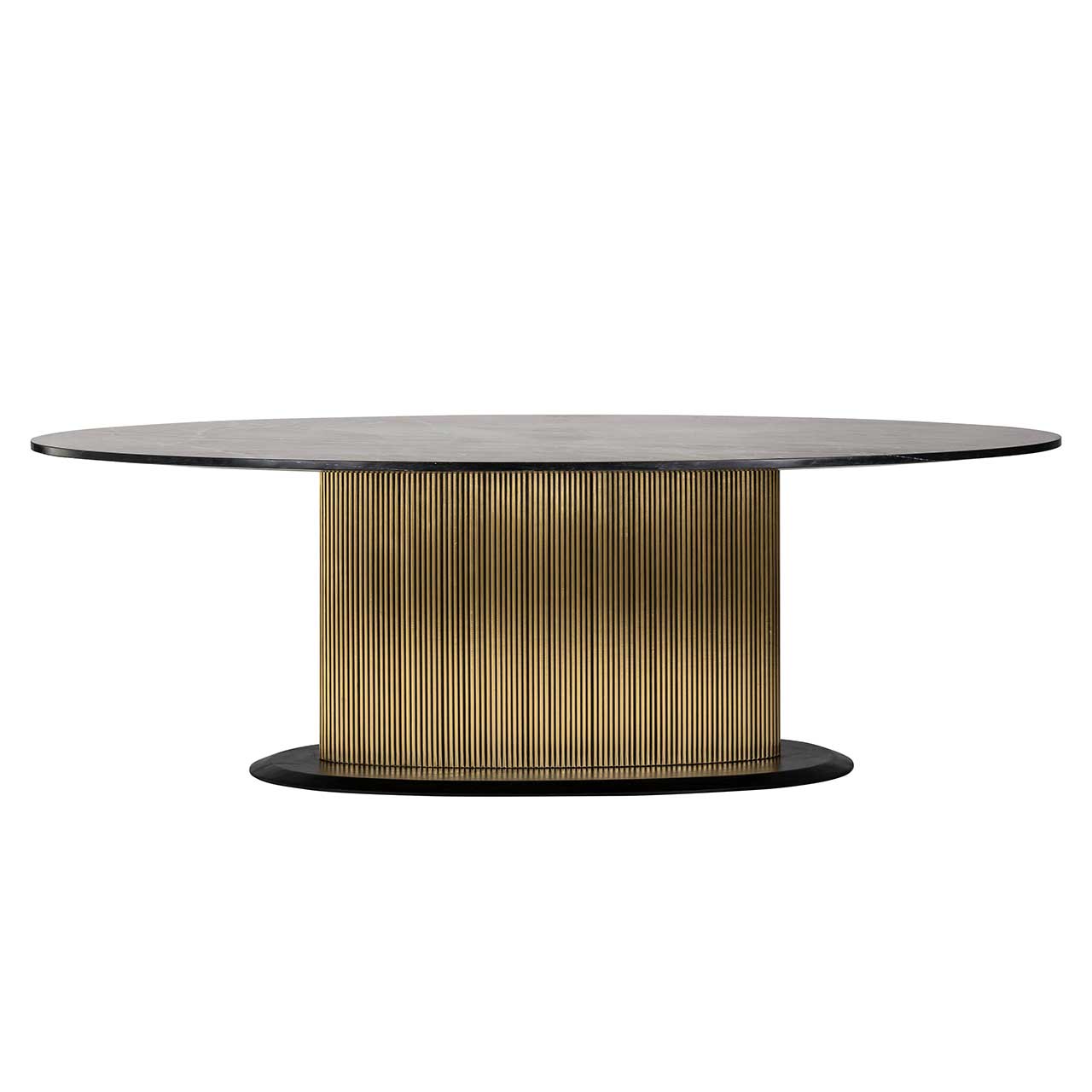 Ironville | Esstisch oval (schwarz/gold)