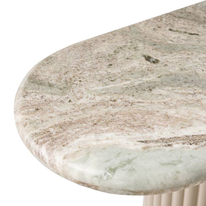 Ablagetisch Coronel, von vorne aufgenommen. Modernes und elegantes Design mit Detailaufnahme