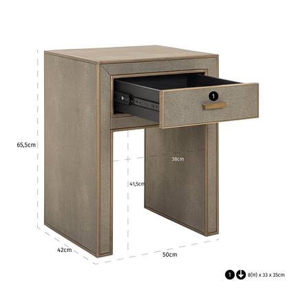 Nachttisch Bloomville 1 Schublade mit Glas (Braun) Nachttisch Bloomville 1 Schublade mit Glas (Braun)