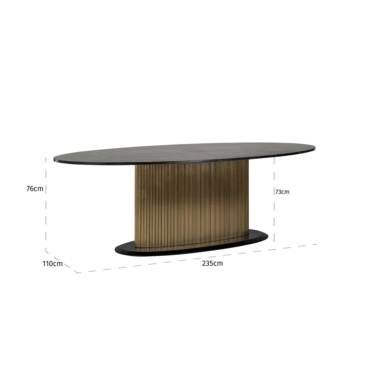 Ironville | Esstisch oval (schwarz/gold)