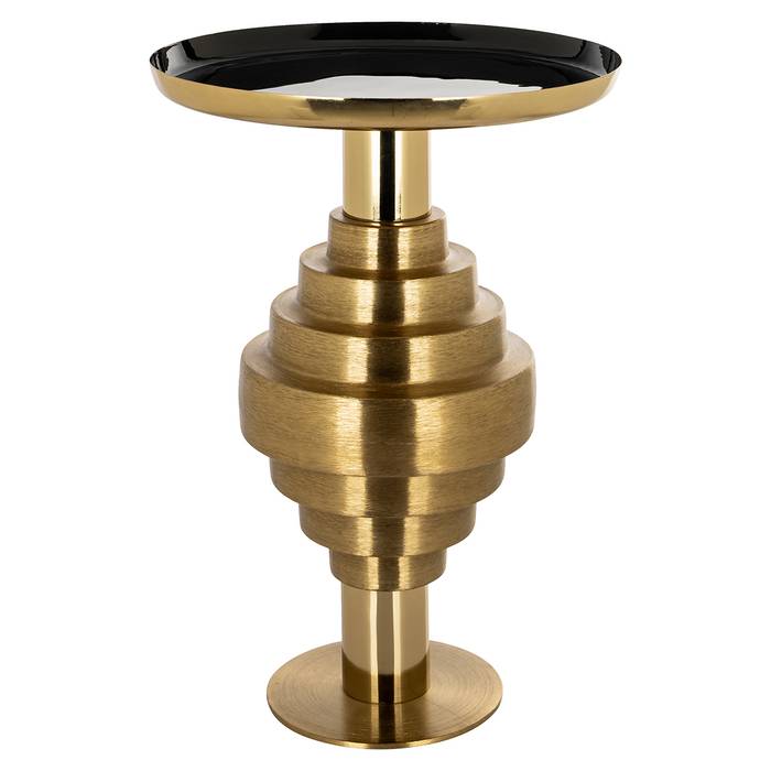Beistelltisch Renao (schwarz/gold), von vorne aufgenommen. Modernes und elegantes Design