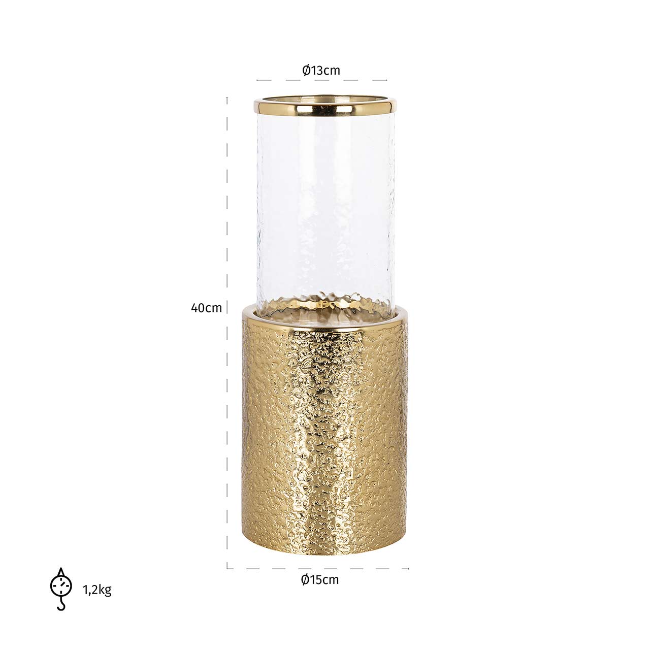 Richmond Decoration | Windlicht Marlou (gold) L