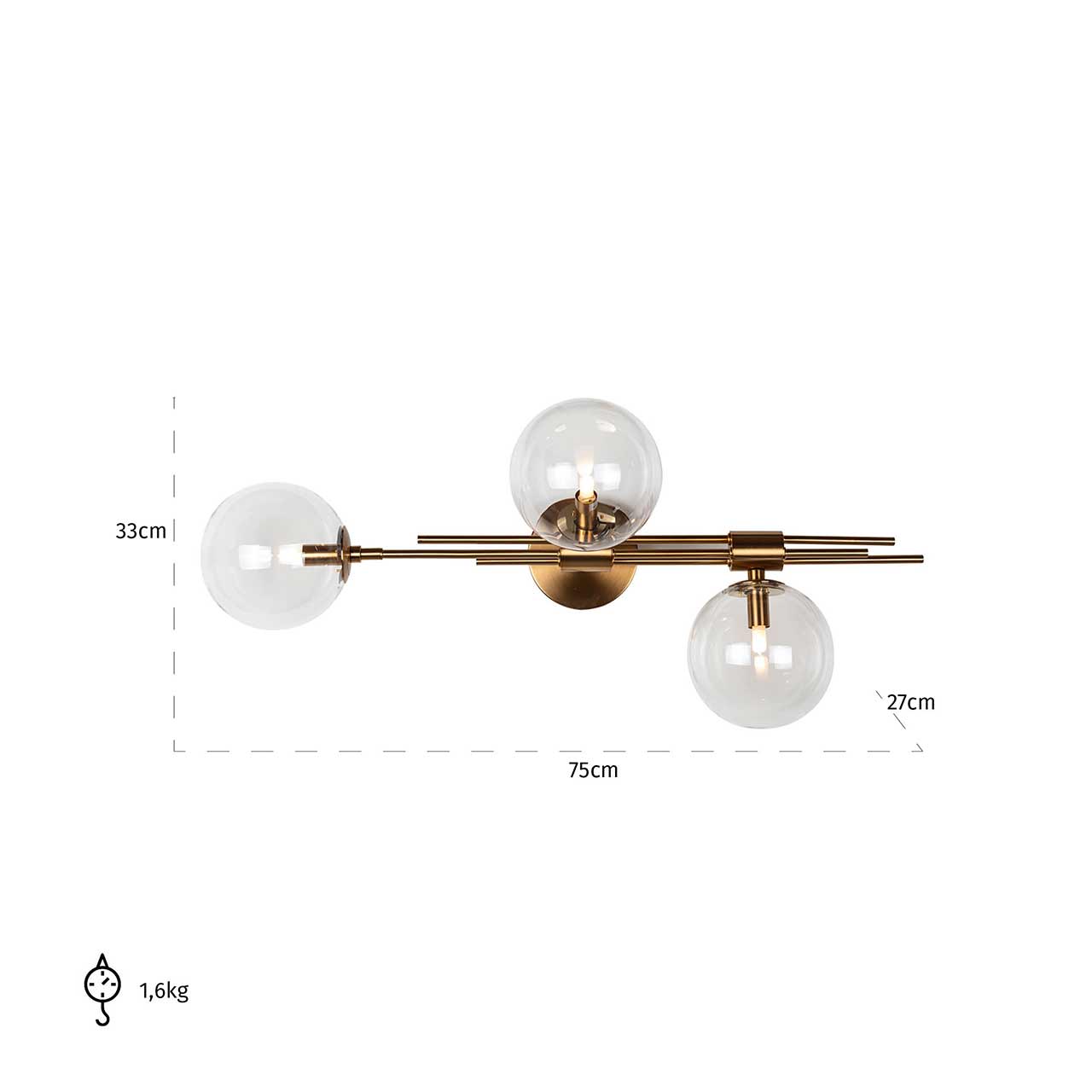 Wandlampe Davine (brushed gold)
