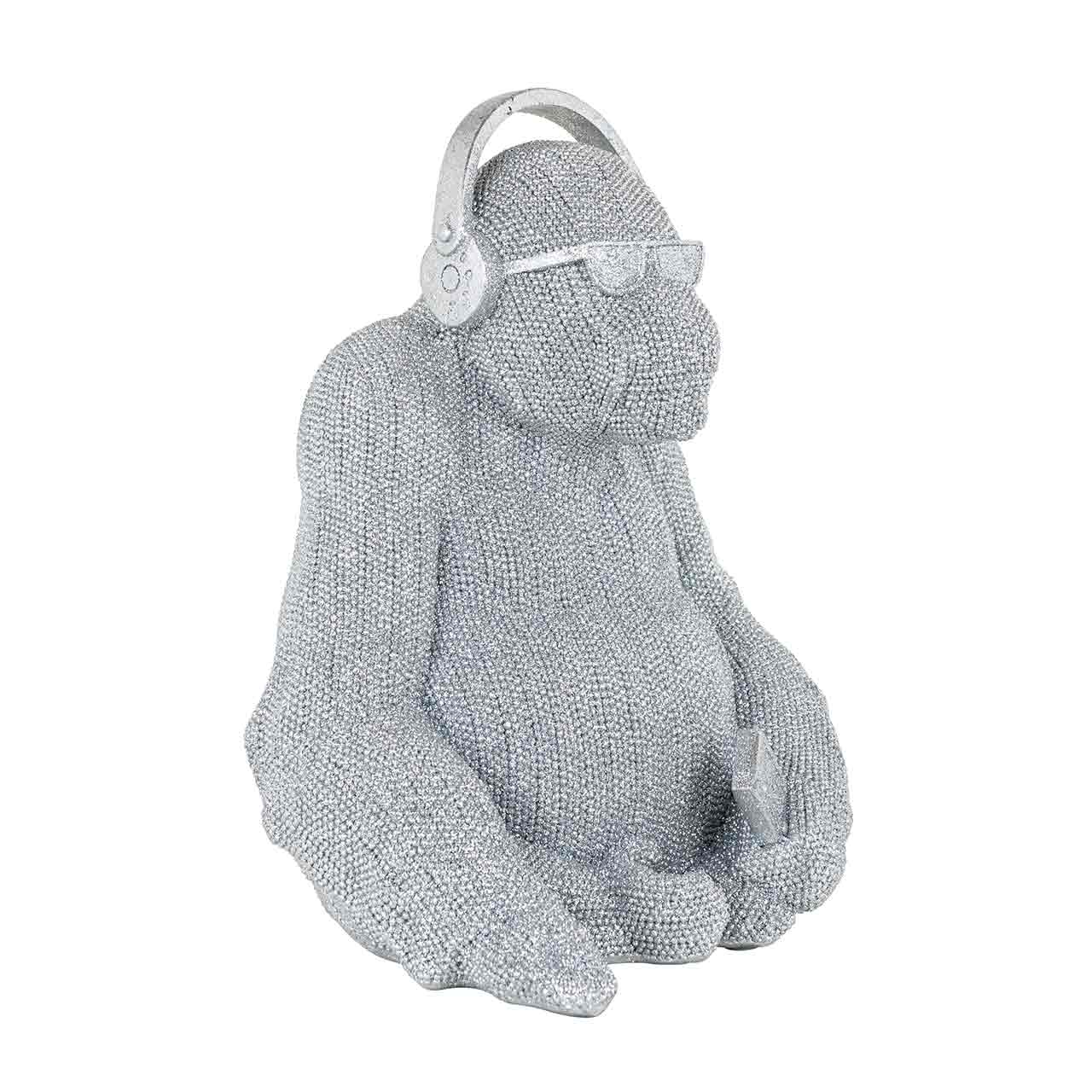 Richmond Decoration | Deko-Objekt Gorilla Musik Tonka (silber)