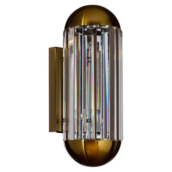 Die Wandleuchte Anja in edlem Bronze vereint klassisches Design und glamouröse Kristalle, harmoniert mit modernen und traditionellen Stilen.