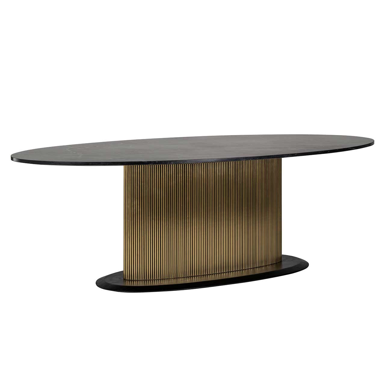 Ironville | Esstisch oval (schwarz/gold)