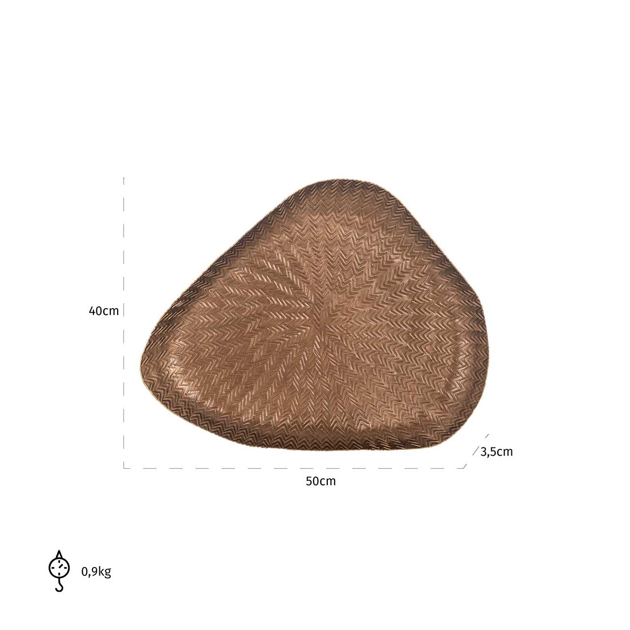 Richmond Decoration | Deko-Objekt Tablett Dita (brushed gold)
