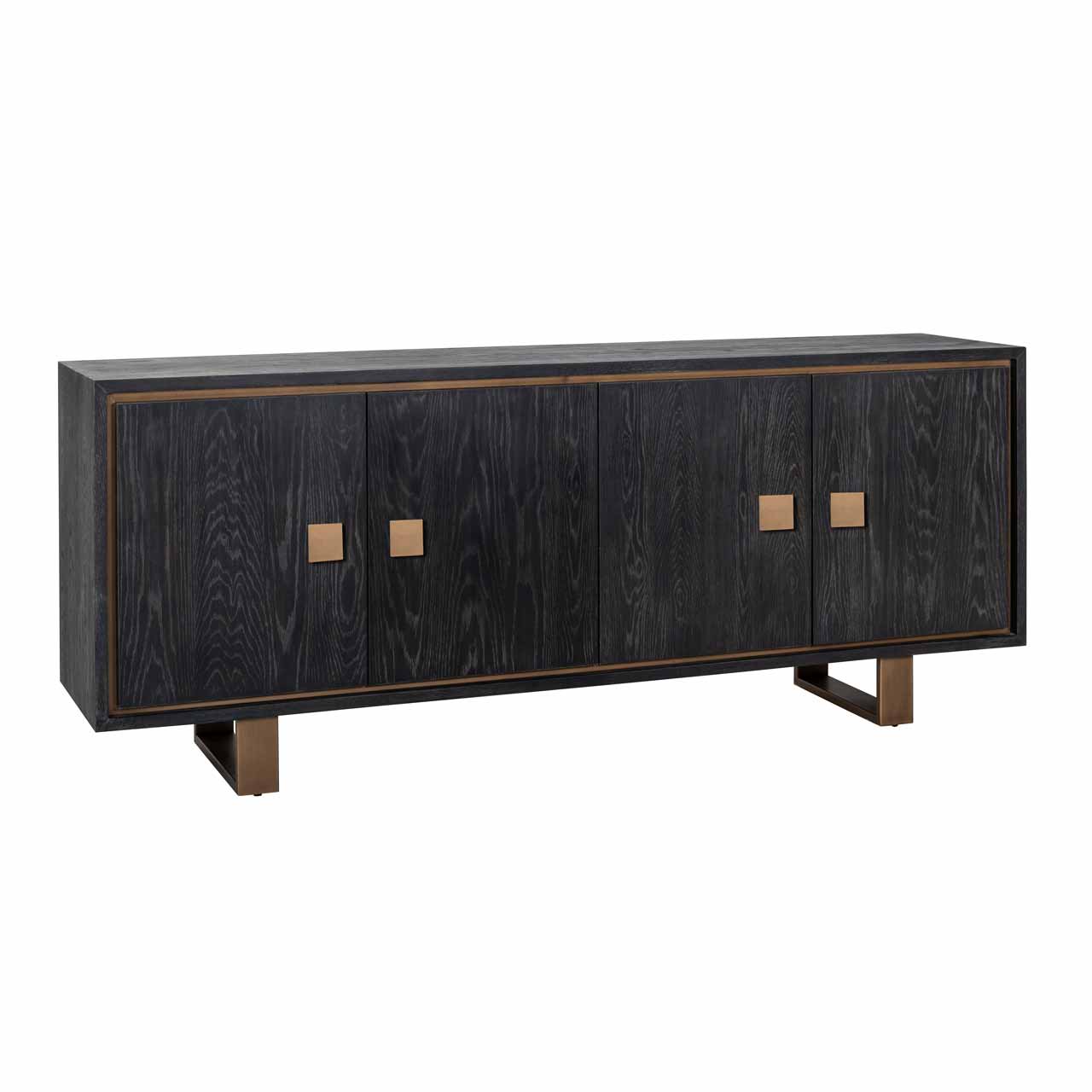 Hunter | Sideboard mit 4 Türen (schwarz rustikal)