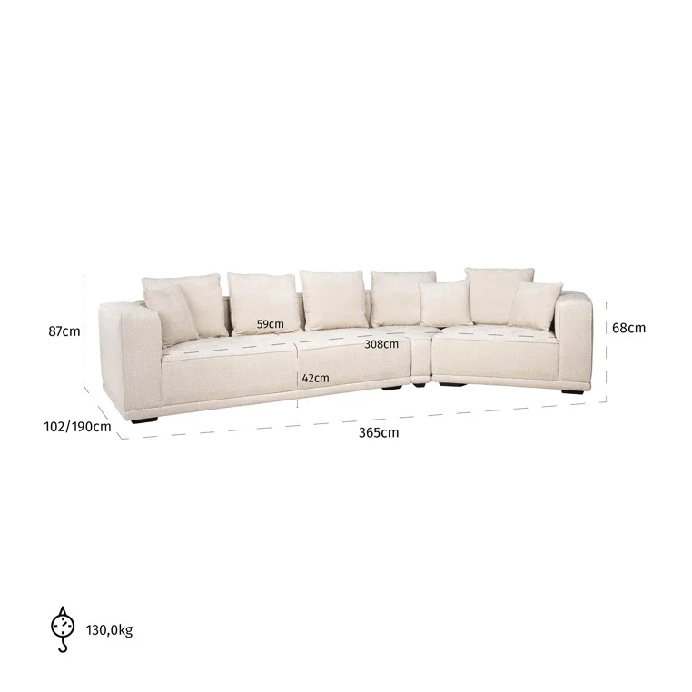 Lusso | Sofa 4-Sitzer aus Chenille (beige) Lusso | Sofa 4-Sitzer aus Chenille (beige)