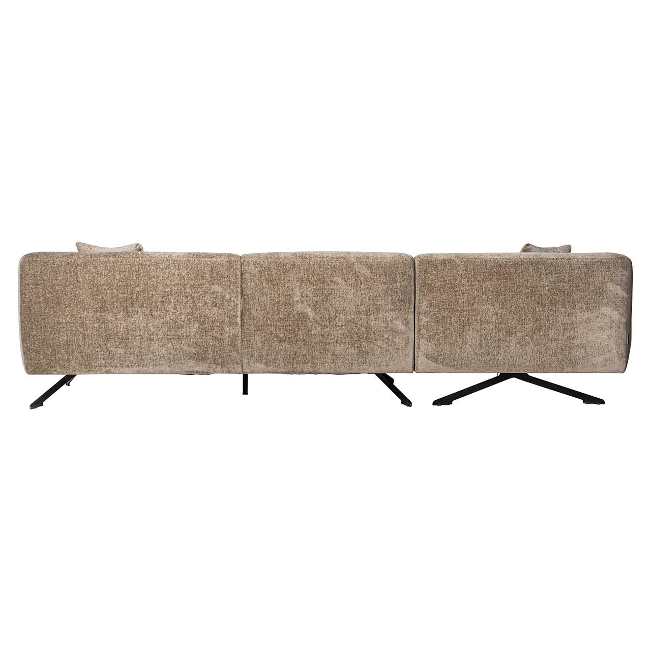 Sofa Donovan 3-Sitzer mit Lounge links aus Chenille (taupe)
