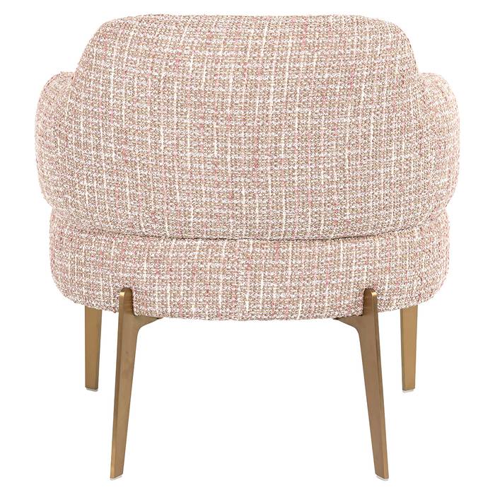 Sessel Venus (Be trendy 1673 rose), von hinten aufgenommen. Modernes und elegantes Design, ideal für stilvolle Wohnräume