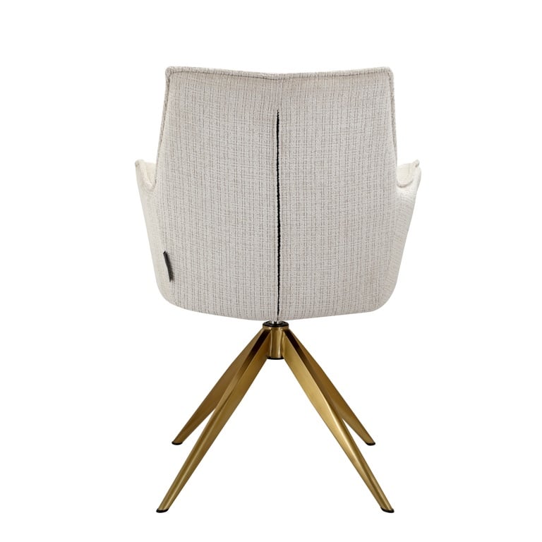 Drehstuhl Dakota aus Chenille mit Armlehnen (beige)