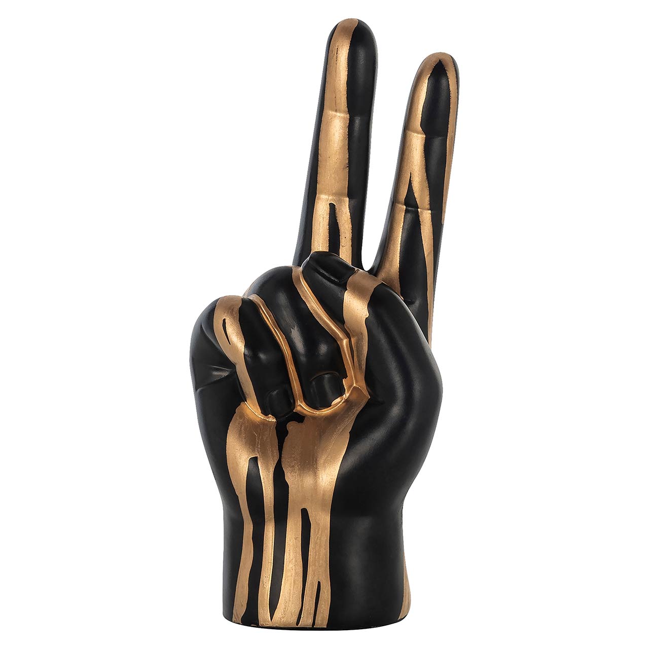 Richmond Decoration | Deko-Objekt Hand peace (schwarz/gold)