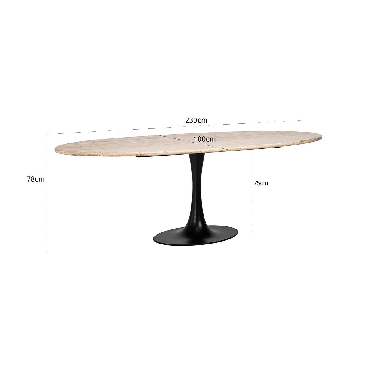 Hampton | Esstisch oval (schwarz)