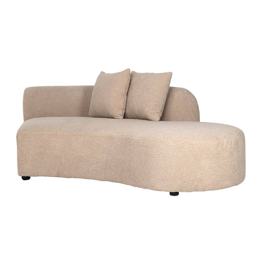 Couch Grayson Ottomane rechts gepolstert (sand furry)