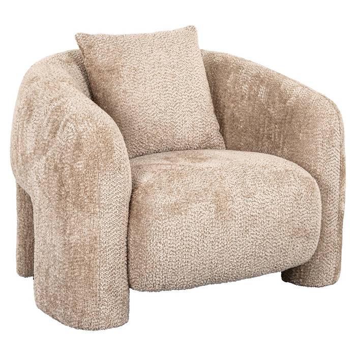 Sessel Milania (Be Lovely 170 Beige) Beiger Sessel namens Milania (Be Lovely 170 Beige), schräg von vorne aufgenommen. Elegantes Design mit klaren Linien