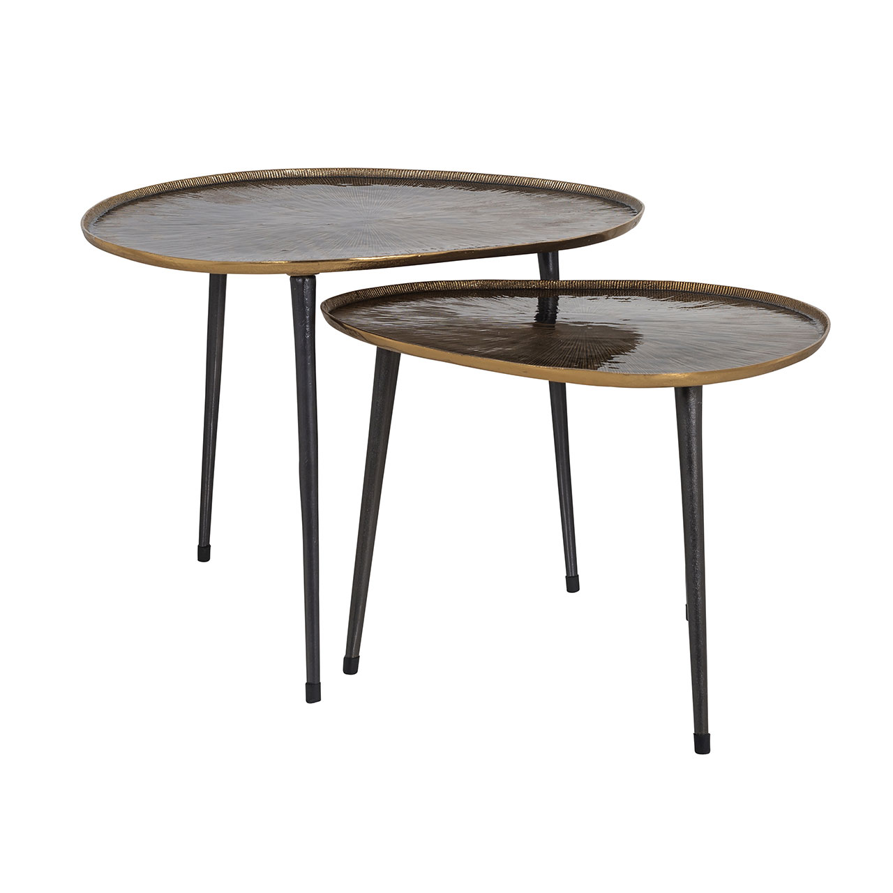 Chandon | Couchtisch Louve 2er-Set (brushed gold)