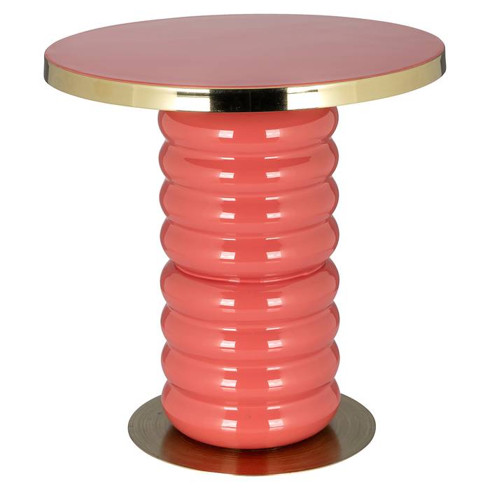 Beistelltisch Shirin (rosa) von vorne aufgenommen. Modernes und elegantes Design